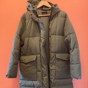 Medium 2021 Everlane the ReNew long puffer, Kalamata green